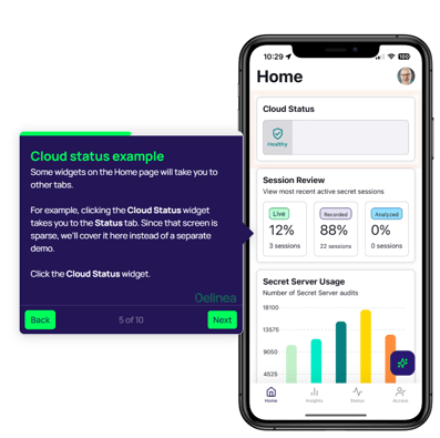 Security: Cloud Status Screenshot on Mobile Device