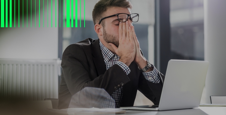 Image representing tired employee suffering from cyber fatigue