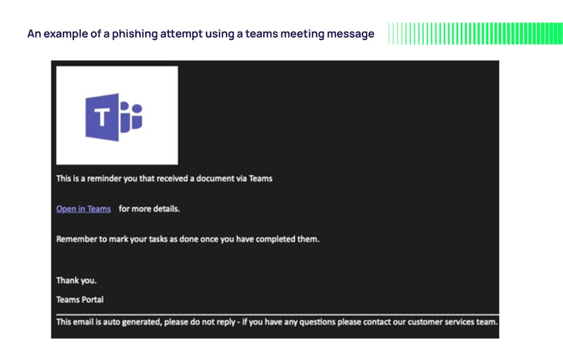 Example of phishing attempt