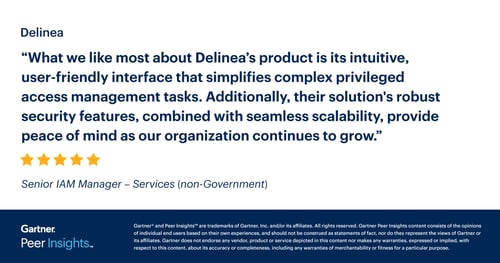 Delinea Gartner Peer Insights Review 2025 | Intutive, user-friendly interface