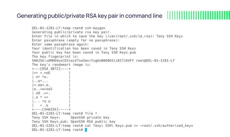 Generating public/private RSA key pair in command line