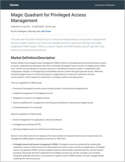 Magic Quadrant for Privileged Access Management Magic Quadrant for Privileged Access Management