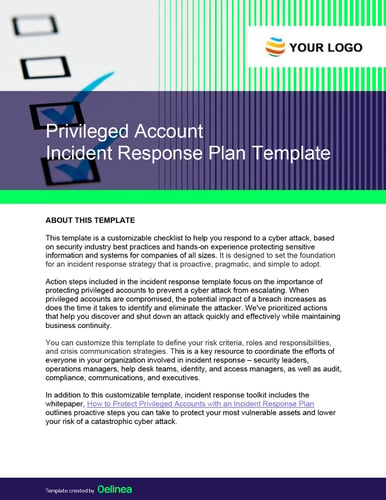 Privileged Account Incident Response Plan Template