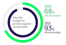 Percentage that allocated budget to protect against ransomware