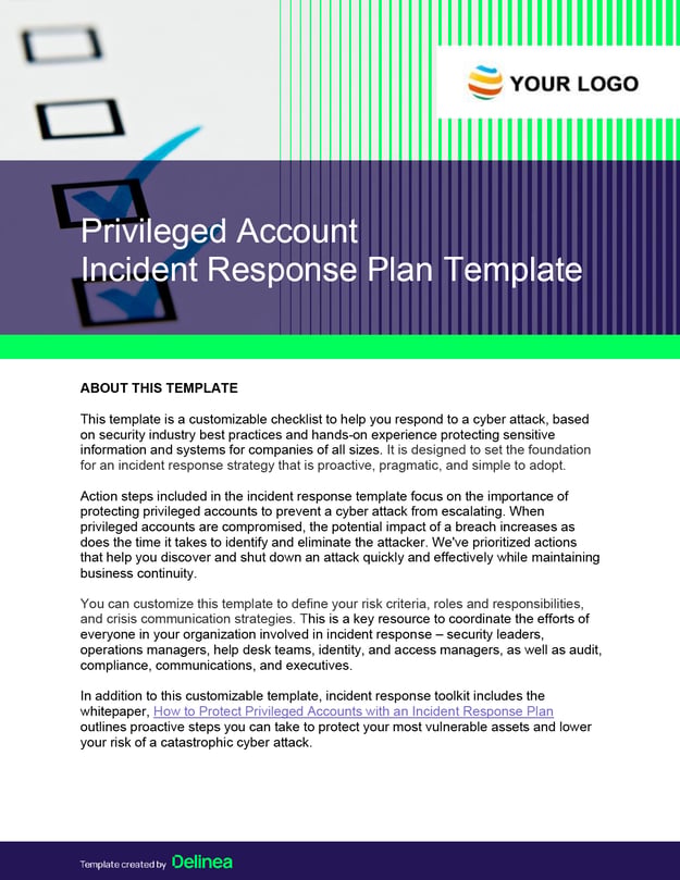 Cybersecurity Incident Response Plan Template | Customizable