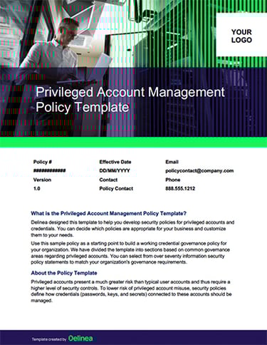Privileged Access Management (PAM) Policy Template Delinea