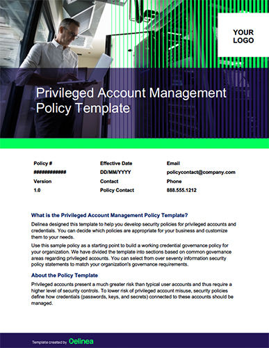Privileged Access Management (PAM) Policy Template Delinea