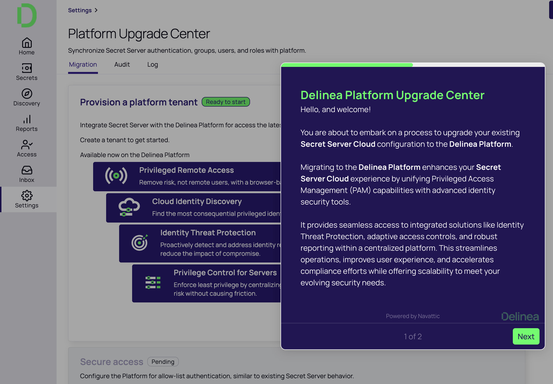 delinea-screenshot-platform-upgrade-interactive-demo