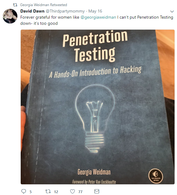 Georgia Weidman, cyber security expert, researcher and author of “Penetration Testing: A Hands-On Introduction to Hacking”