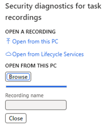 Security Diagnostics for Task Recording
