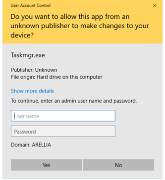Do you want to allow this app from an unknown publisher to make changes to your device?
