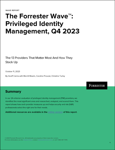 Forrester Wave: Privileged Identity Management (PIM), Q4 2020