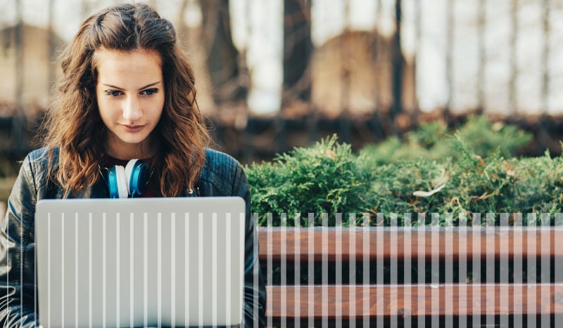 Student with laptop