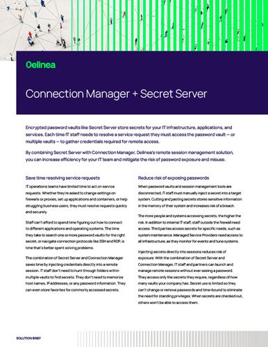 Connection Manager + Secret Server