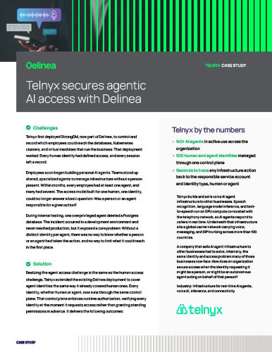 Telnyx Secures Agentic AI Access with Delinea&nbsp;