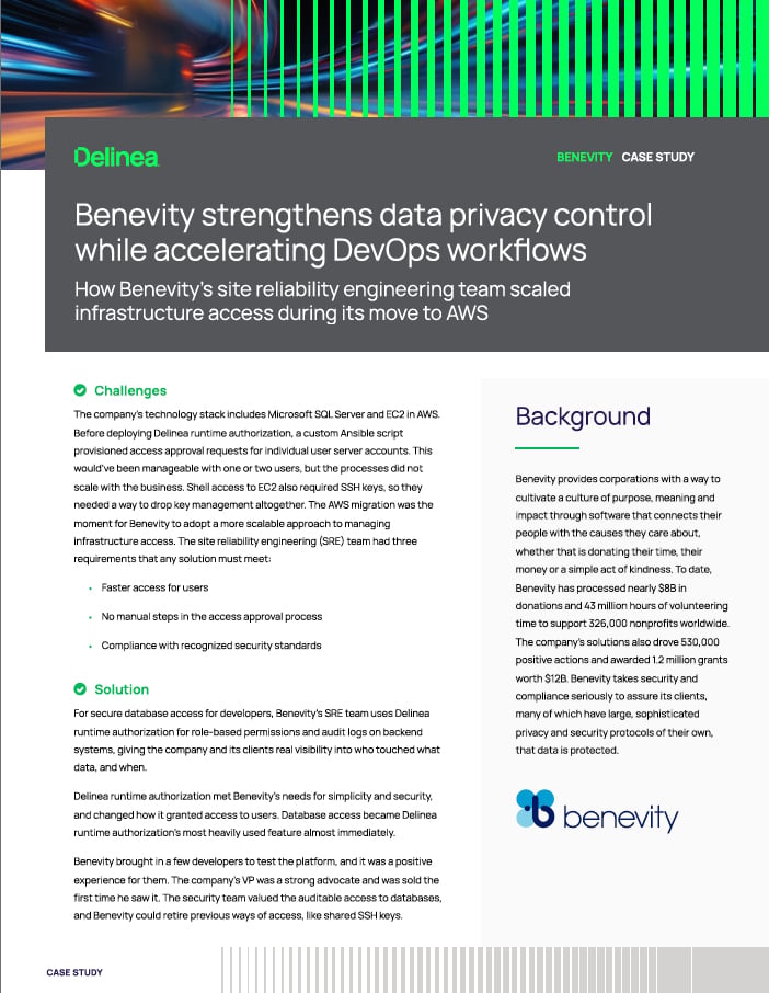 Benevity Strengthens Data Privacy Control While Accelerating DevOps Workflows