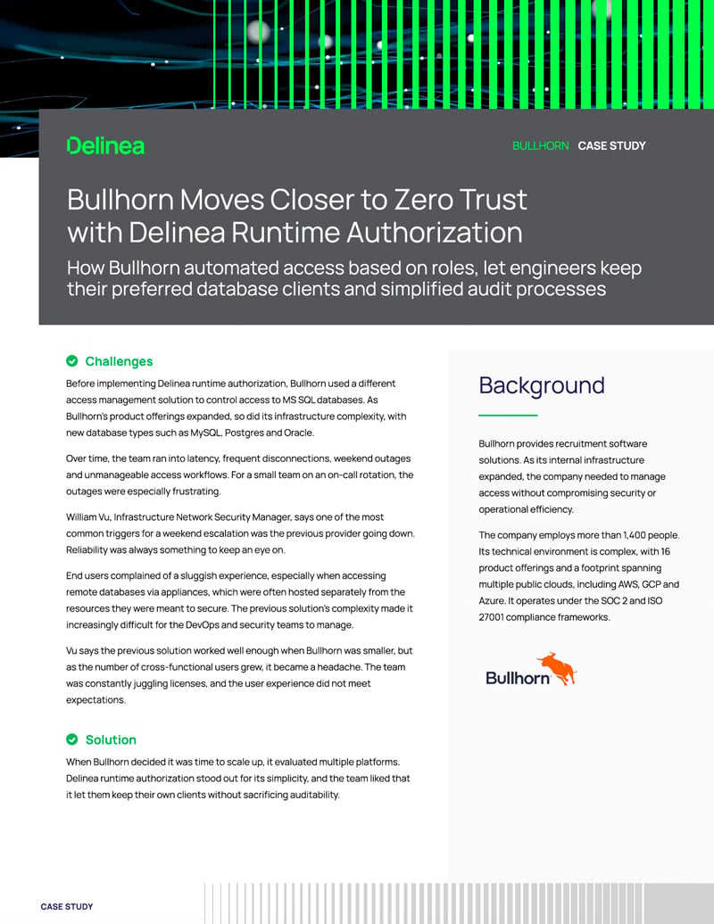 Bullhorn Moves Closer to Zero Trust with Delinea Runtime Authorization