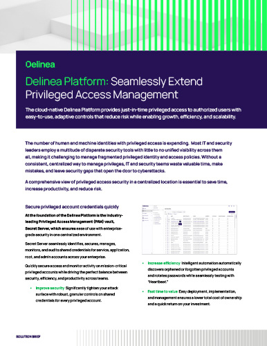 Delinea Platform: Seamlessly Extend Privileged Access Management 