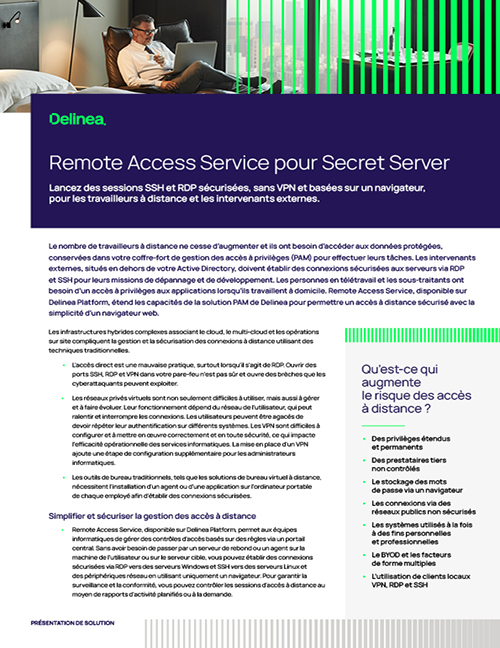 Remote Access Service pour Secret Server