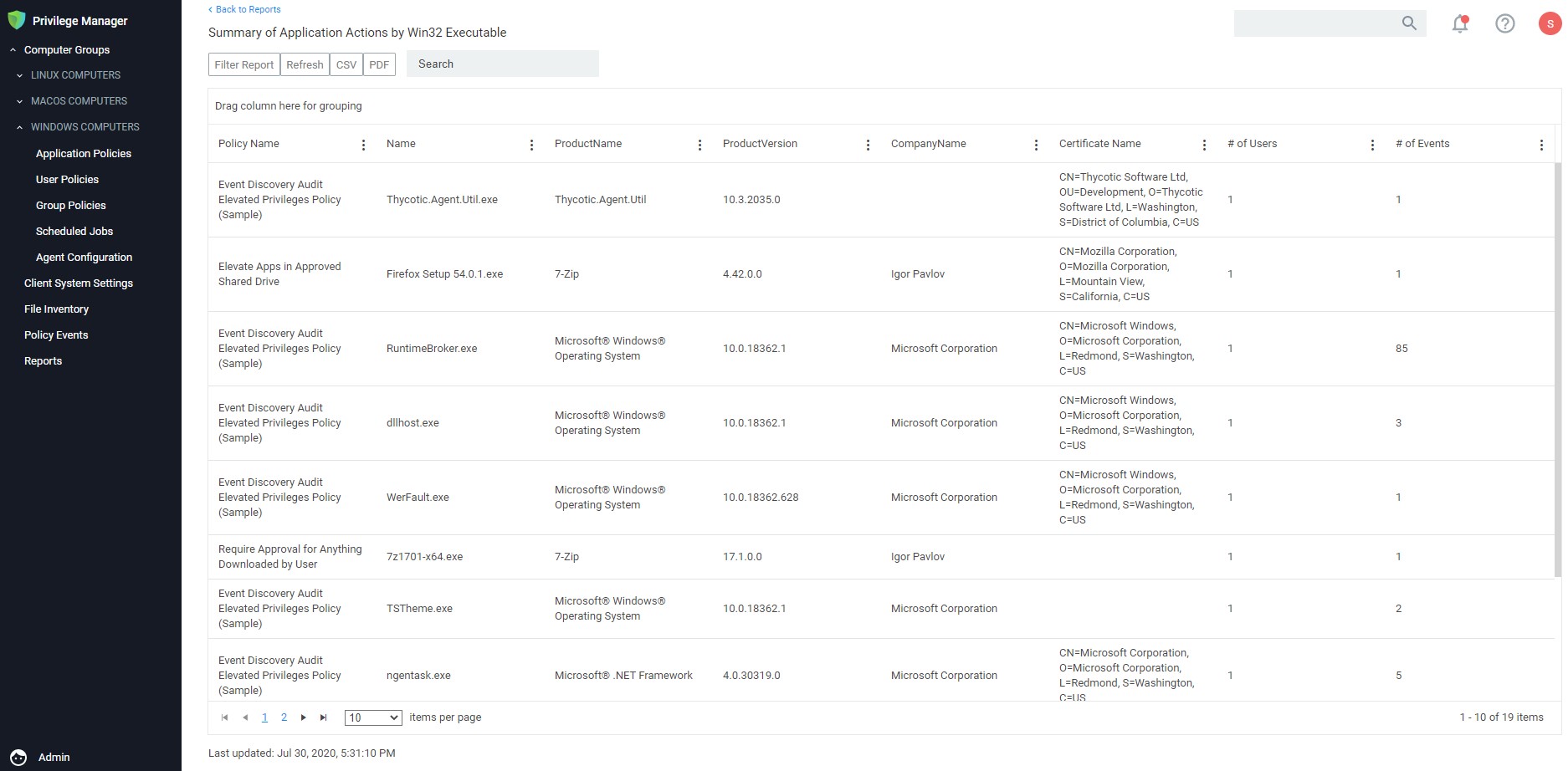 Screenshot - Custom Reports