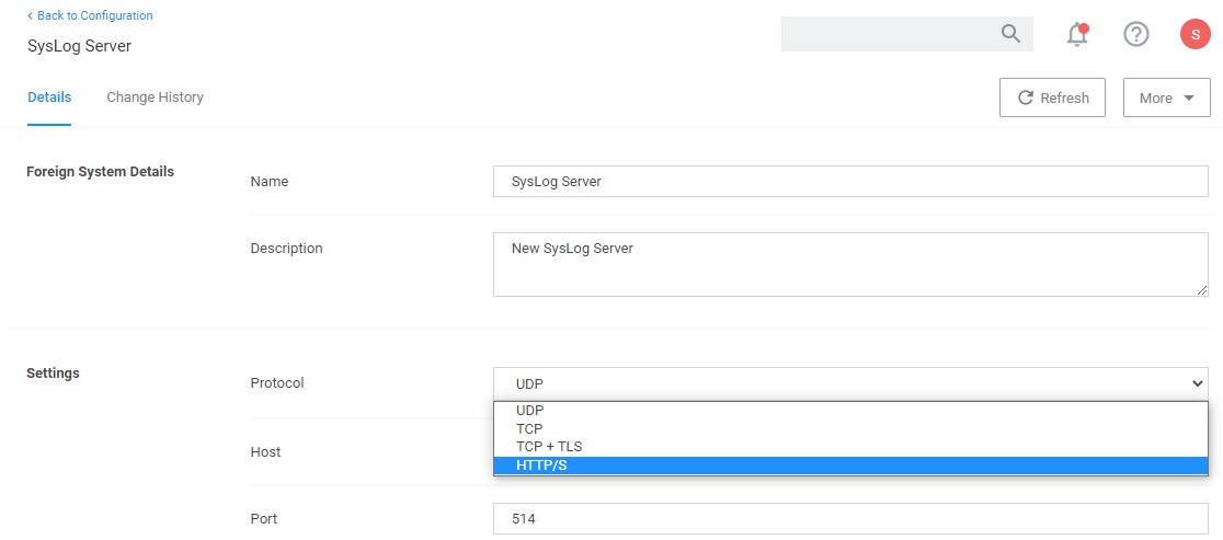 Screenshot - SysLog / SIEM